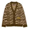 Drew House Sketch Mascot Squiggle Cardigan 'olive Ivory' In Brown