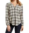 Drew Jalen Shirt - Cream In Cream Wyoming Plaid In White