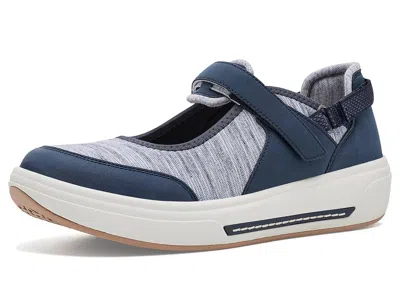 Drew Janice Women's Flat Shoes Navy Combo: 9 Ww (ee), Synthetic In Blue
