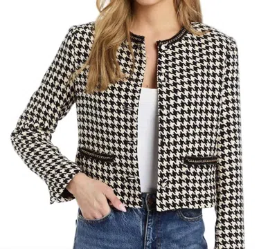 Drew Jenn Crop Jacket With Dior Chain In Black In Orange