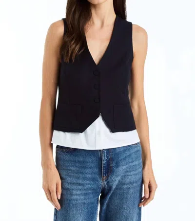 Drew Jess Cropped Vest In Navy In Blue