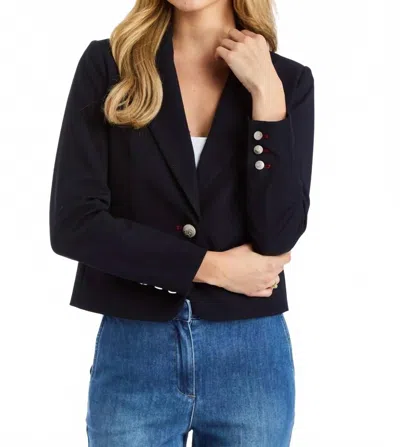 Drew Juliana Blazer Top In Navy In Blue