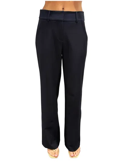 Drew Juliette Wide Leg Trouser In Navy In Black