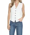 Drew Juno Button Front Vest In White In White