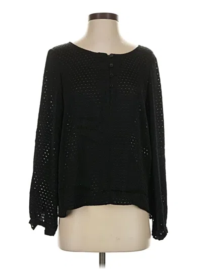Pre-owned Drew Long Sleeve Blouse In Black