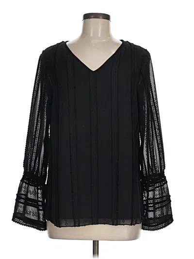 Pre-owned Drew Long Sleeve Blouse In Black