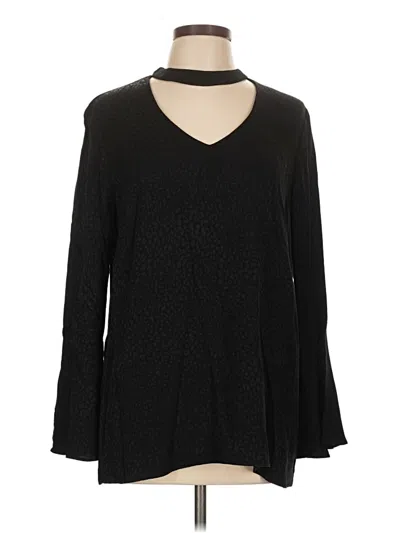 Pre-owned Drew Long Sleeve Blouse In Black