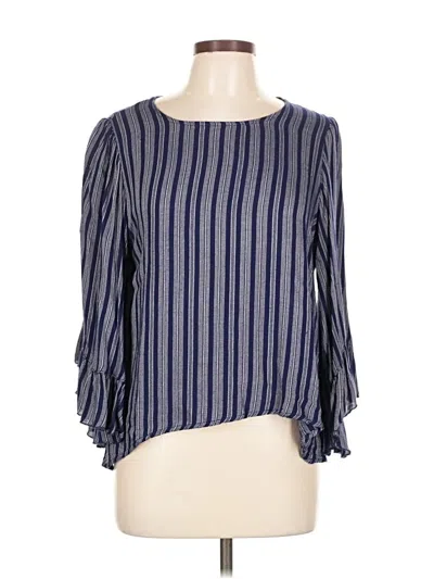 Pre-owned Drew Long Sleeve Blouse In Blue