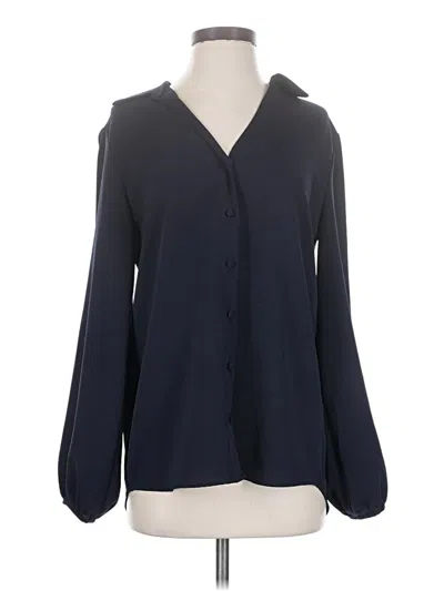 Pre-owned Drew Long Sleeve Blouse In Blue