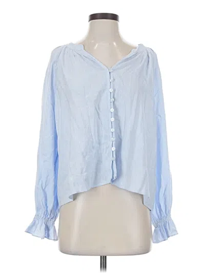 Pre-owned Drew Long Sleeve Blouse In Blue