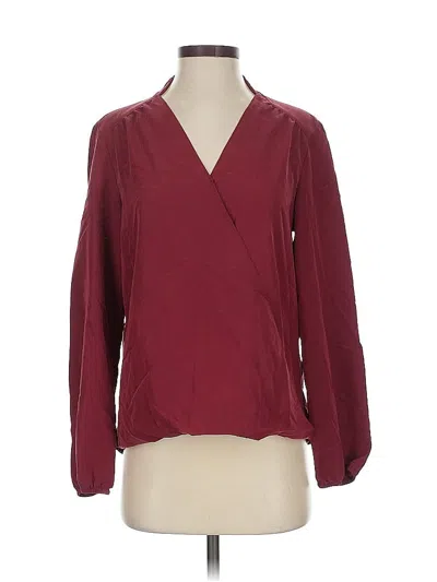 Pre-owned Drew Long Sleeve Blouse In Burgundy