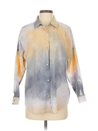 Pre-owned Drew Long Sleeve Blouse In Gray