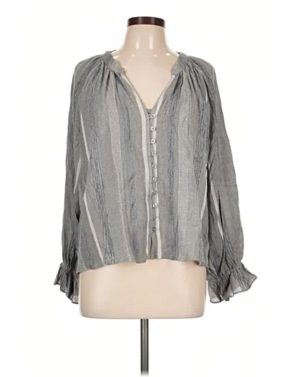 Pre-owned Drew Long Sleeve Blouse In Gray