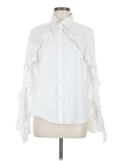 Pre-owned Drew Long Sleeve Blouse In Ivory