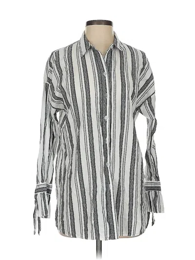 Pre-owned Drew Long Sleeve Blouse In Silver