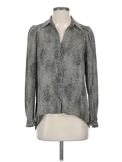 Pre-owned Drew Long Sleeve Blouse In Silver