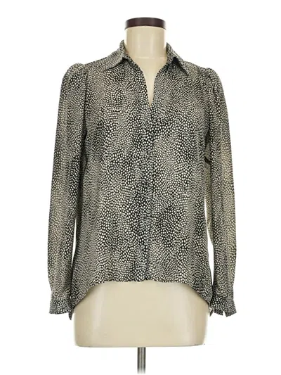 Pre-owned Drew Long Sleeve Blouse In Silver