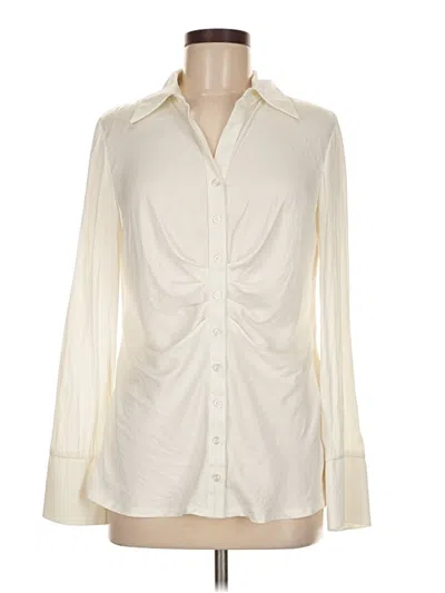 Pre-owned Drew Long Sleeve Blouse In White