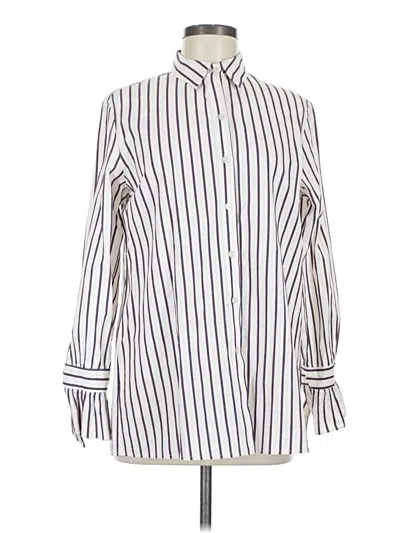 Pre-owned Drew Long Sleeve Blouse In White