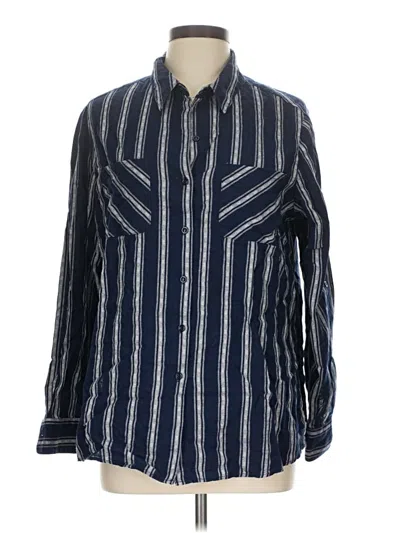 Pre-owned Drew Long Sleeve Button Down Shirt In Blue