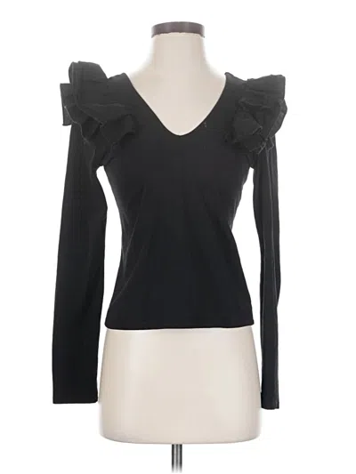 Pre-owned Drew Long Sleeve Top Black Sweetheart Neckline Tops