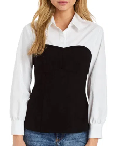 Drew Lucianna Top In White/black In Multi