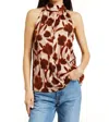 Drew Mallory Satin Top In Sienna In Gold