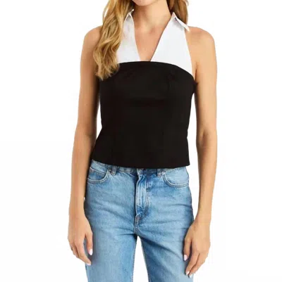 Drew Meggan Double Knit Sleeveless Blouse In Black