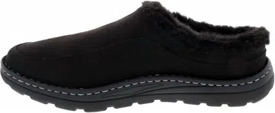 Drew Men's Palmer Comfort Slip-on Clog Slipper In Black Microsuede In Animal Print