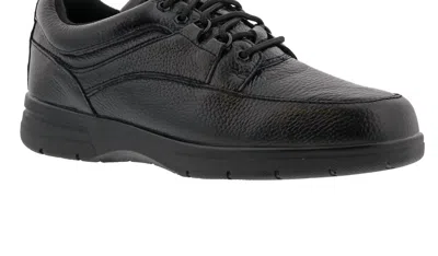 Drew Men's Traveler Shoes In Black Tumbled Leather In Animal Print