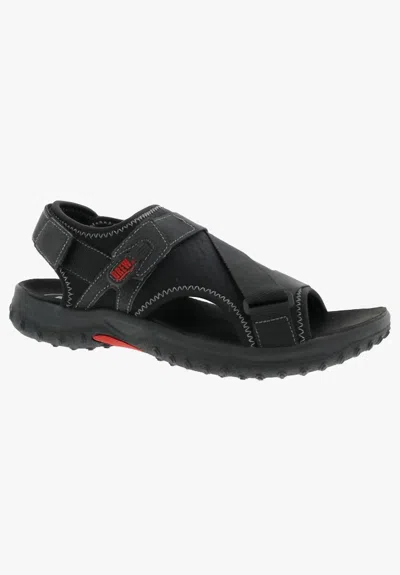 Drew Men's Wander Sandal In Black Leather Combo In Multi