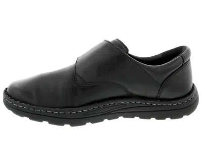 Drew Men's Watson Shoes In Black Stretch Leather