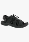 Drew Men's Waves Sandal In Black Leather Combo In Black
