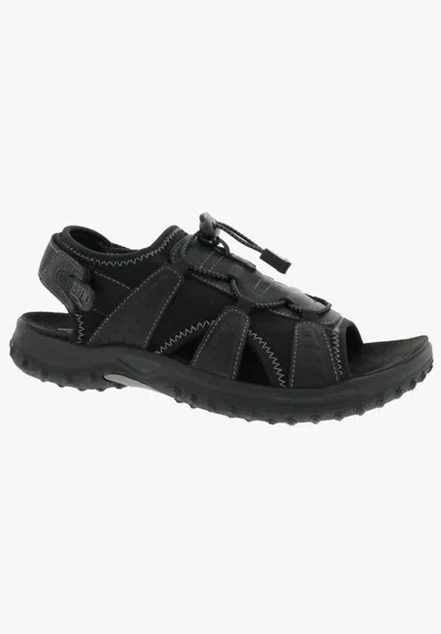 Drew Men's Waves Sandal In Black Leather Combo In Multi