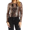 Drew Mikayla Sequin Top In Copper In Multi