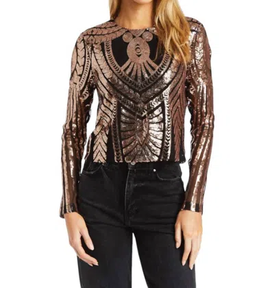 Drew Mikayla Sequin Top In Copper In Multi