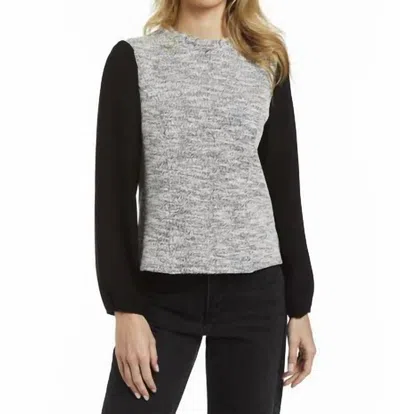 Drew Mila Long Sleeve Top In White/black In Multi