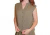 Drew Montana Cotton Sleeveless Top In Olive In Green