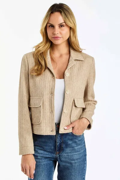 Drew Myles Tonal Herringbone Jacket In Oat In Brown