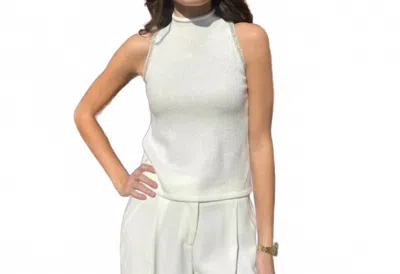 Drew Nixie High Neck Top In Ivory In White