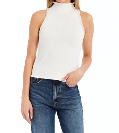 Drew Nixie Sleeveless Trim Top In Ivory In White