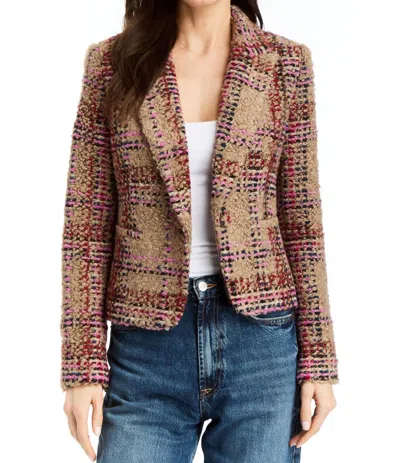 Drew Oaklee Italian Boucle Blazer In Taupe In Multi