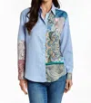 Drew Ophelia Top In Chambray In Blue