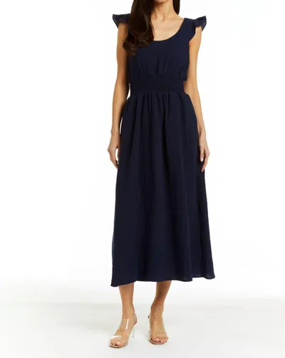 Drew Polly Gauze Dress In Navy In Blue