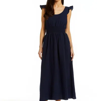 Drew Polly Gauze Dress In Navy In Black