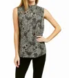 Drew Printed Jackson Sleeveless Top In Black In Black