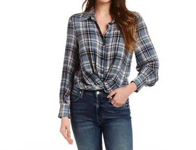 Drew Quincy Plaid Top In Chambray
