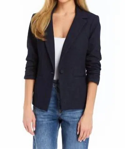 Drew Serena Scrunch Sleeve Blazer In Indigo In Multi