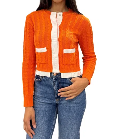 Drew Serenity Cardigan In Tangerine