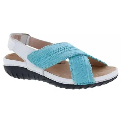 Drew Shoes Women's Bon Voyage Sandal In Blue Fabric In Multi